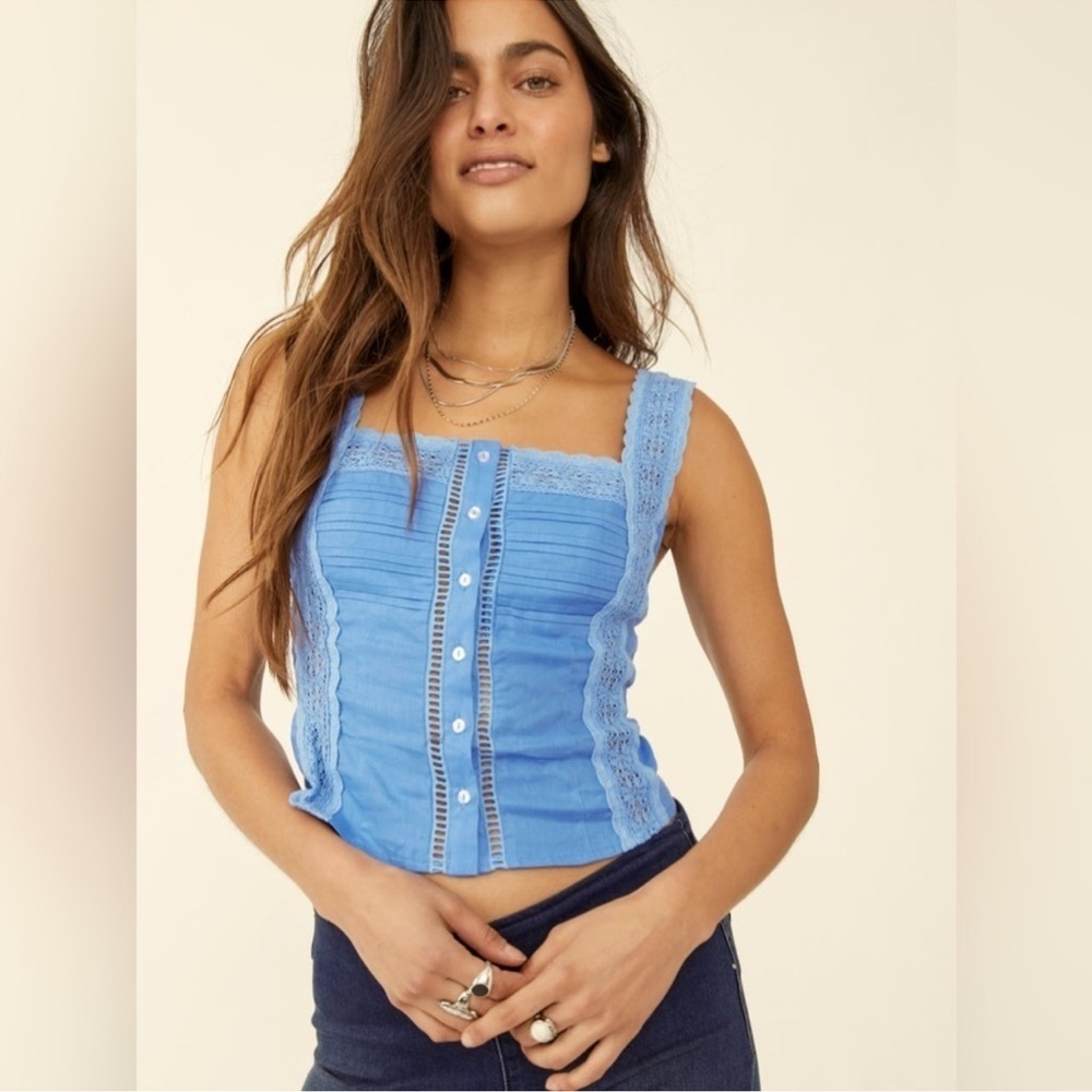 Free People Maggie Lace Tank Top